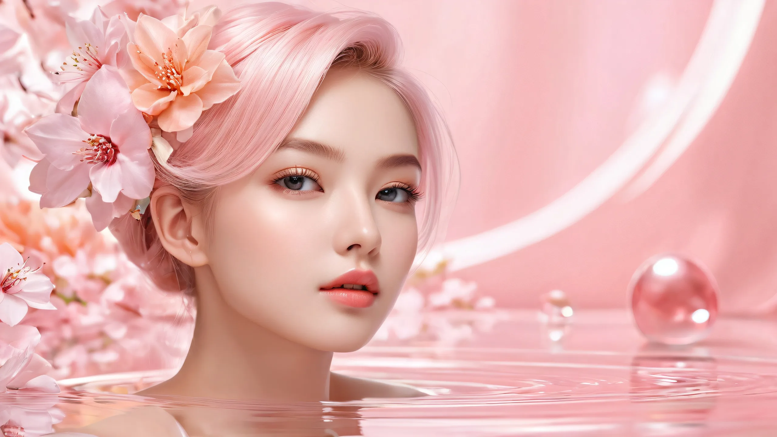 Breathtaking desktop wallpaper featuring a female figure set against a vast, pure void with extreme depth of field and radiant colors on a Desktop/PC.