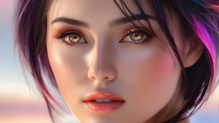 A stunning woman surrounded by a vast pure void on your desktop or PC.