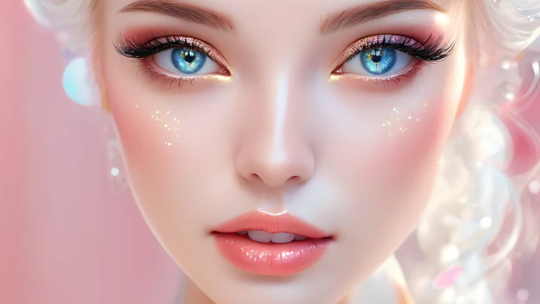 Beautiful face against a stunningly clean and vast pure void, perfect for desktop/PC screens.