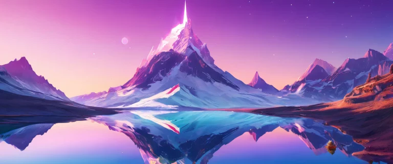 A stunning desktop wallpaper featuring a breathtakingly beautiful void with radiant, brilliant colors and ray-traced reflections, perfect for your Desktop/PC.