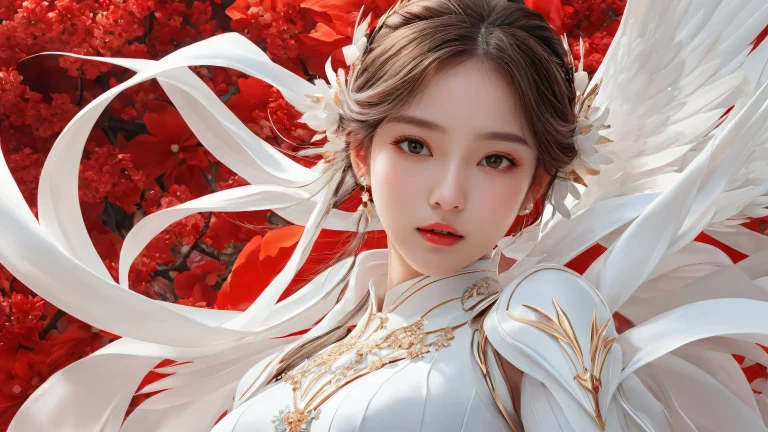 A vibrant red and white void on a desktop or PC with stunning visuals and award-winning digital art.