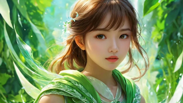 A girl stands in a vast, pure void with ethereal lighting on a desktop or PC