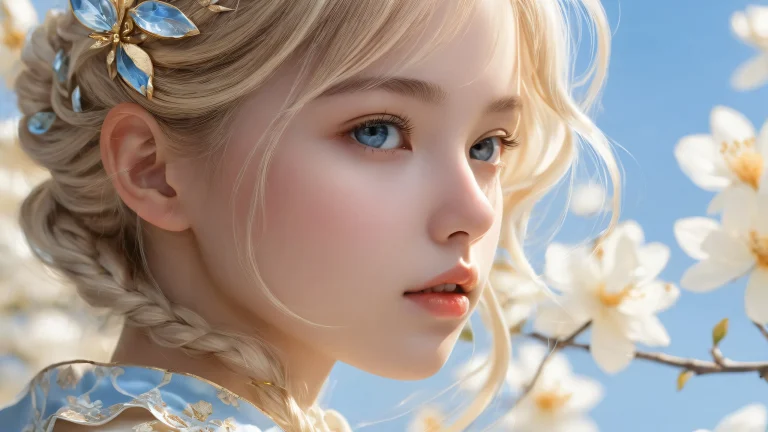 Eine friedliche Desktop-Szene eines Mädchens inmitten einer riesigen, pure Leere für eine ruhige Atmosphäre auf Desktop/PC.