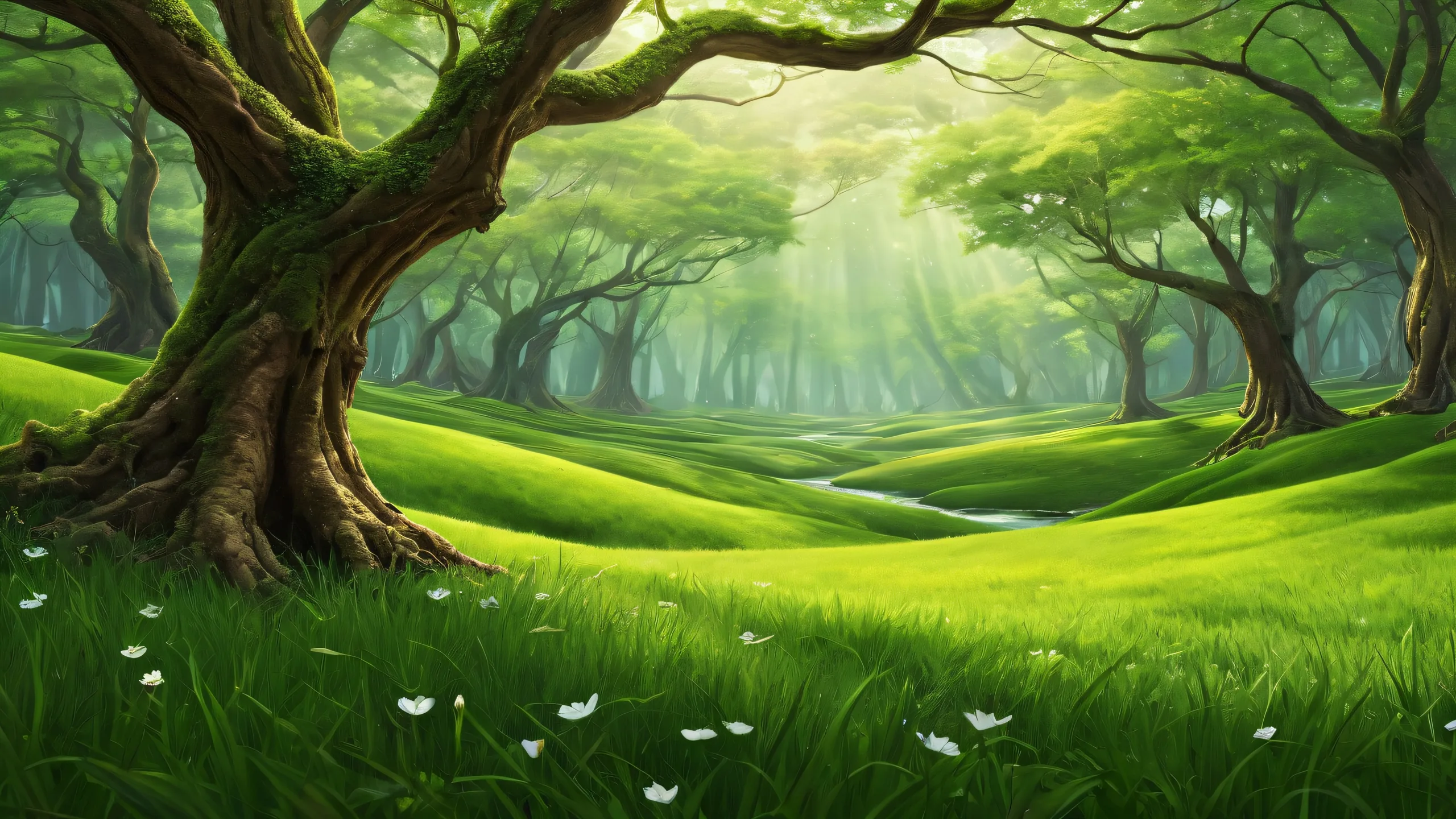 4K Ethereal Oasis Unveiled Desktop Background A breathtaking desktop landscape of a vast pure void, perfect for PC or Mac desktops.