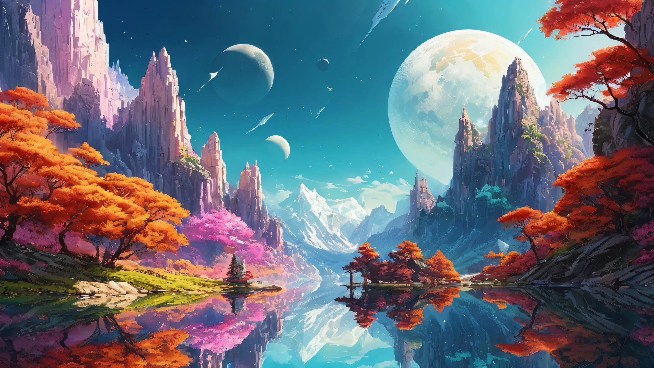 A breathtaking desktop wallpaper of a pure void with extreme depth of field and radiant colors, perfect for desktop/pc screens.