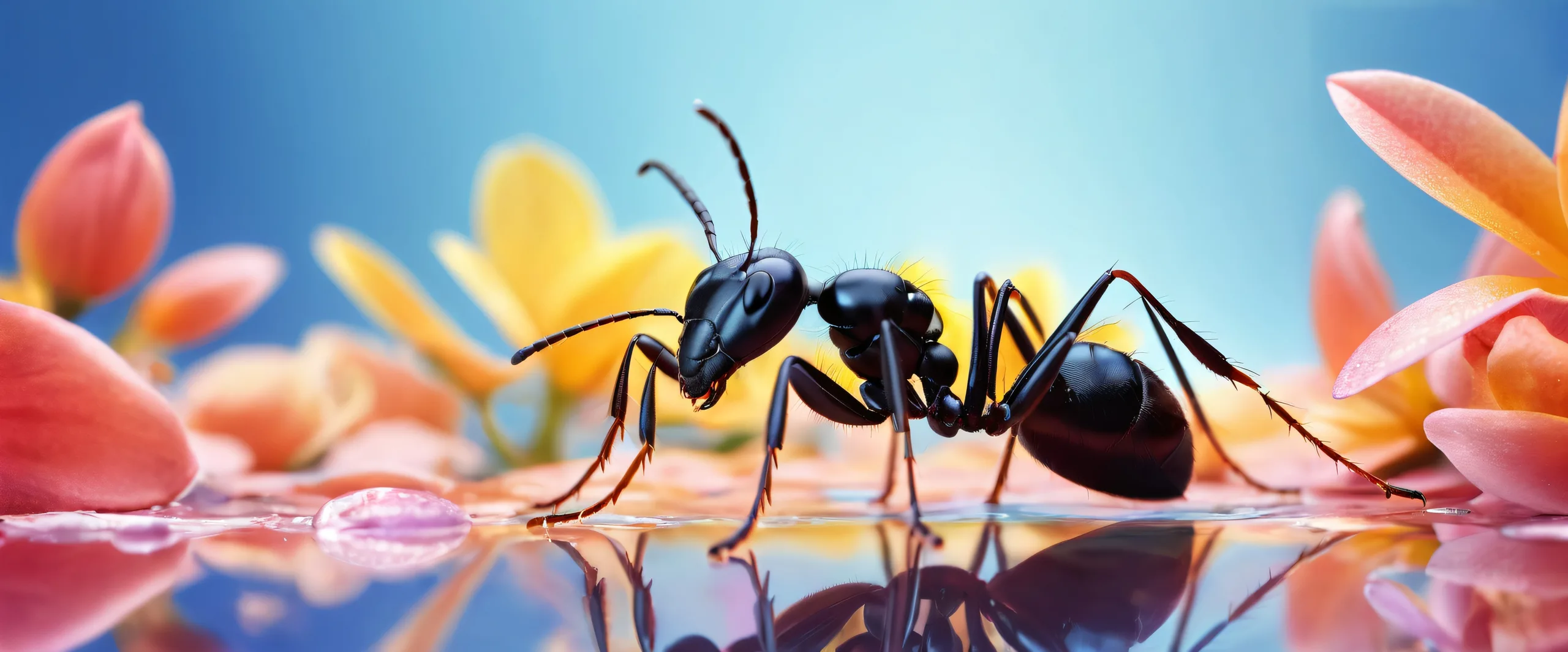 A stunning desktop wallpaper featuring a pristine void with miniature props and radiant colors for a PC or Desktop.