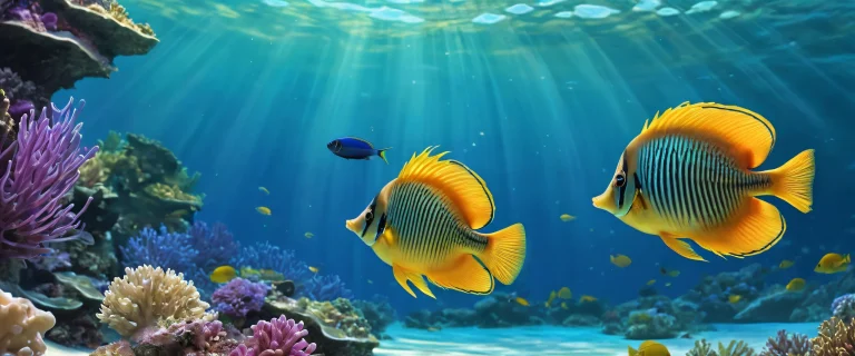 A serene underwater scene for Desktop/PC featuring a vast ocean with fish, perfect for backgrounds.
