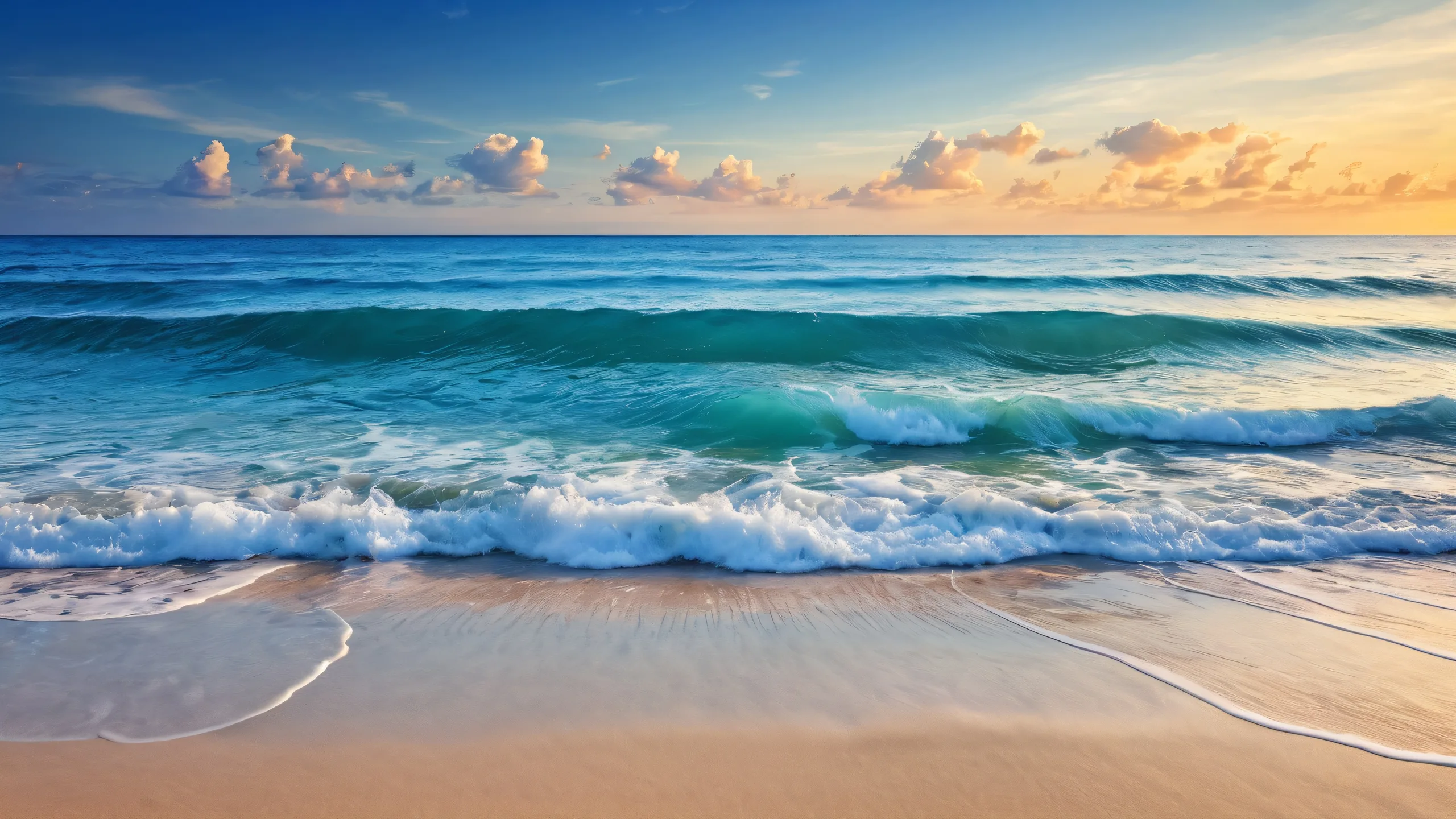 A serene and peaceful oceanic scene for your desktop/PC, with a vast pure void and breathtaking scenery taking center stage.