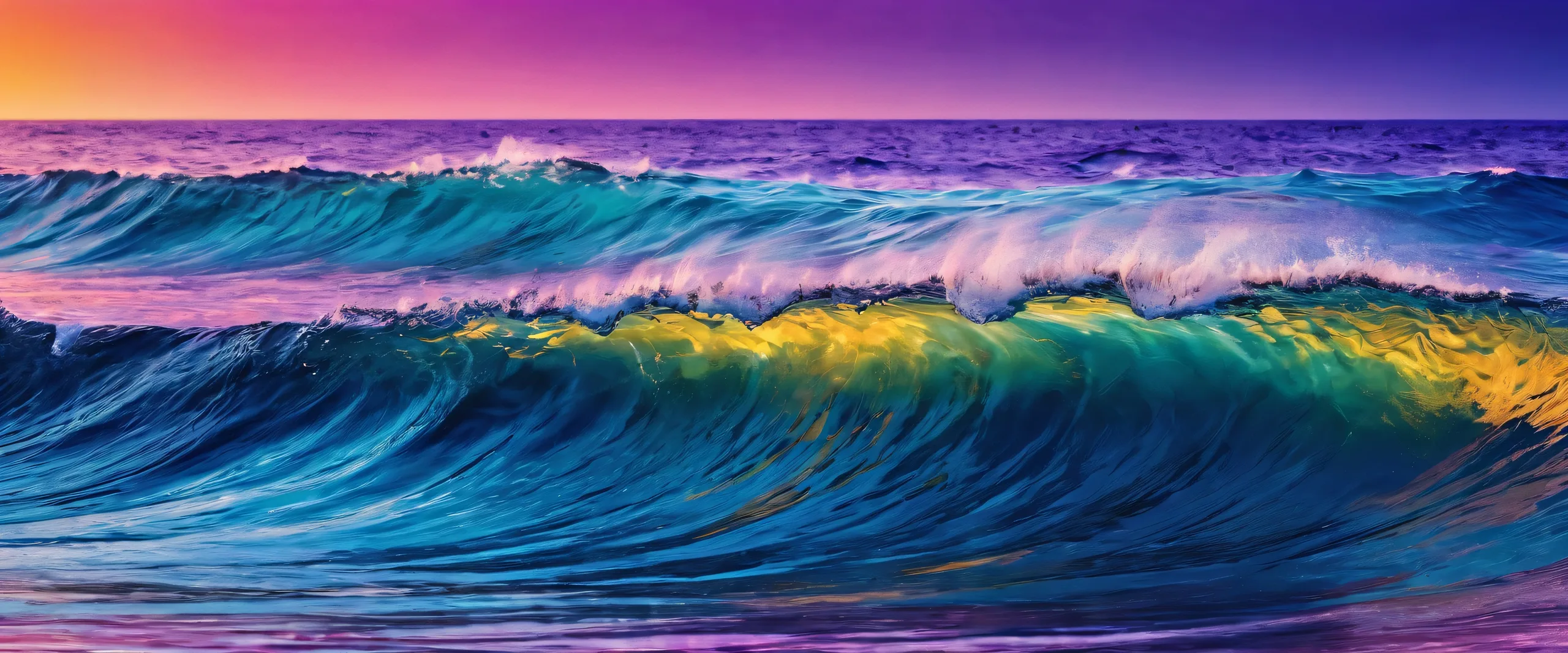 Immersive desktop wallpaper featuring waves and a deep void for PC or Desktop