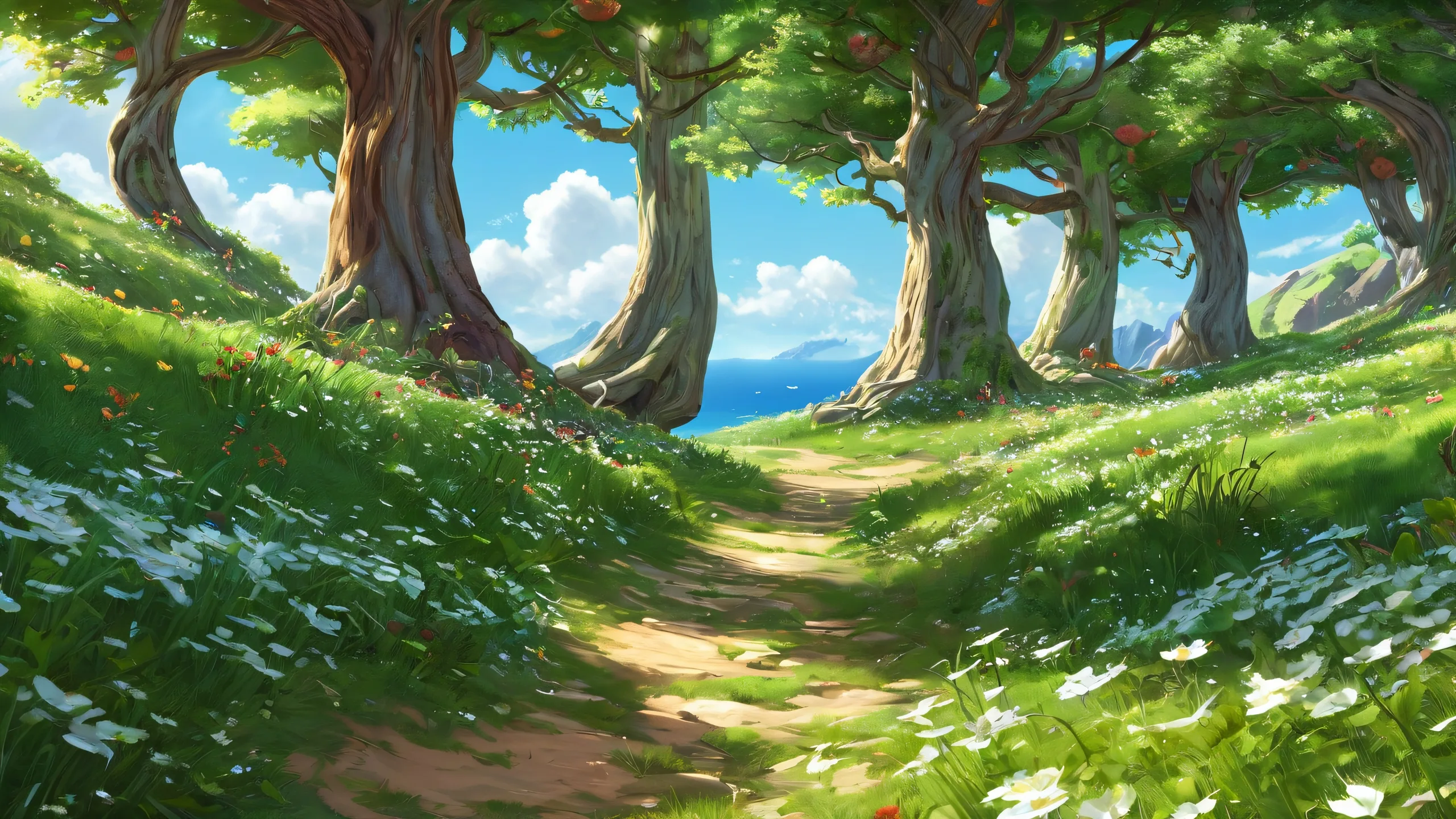 Link in a pure void desktop scene for PC or Desktop with radiant colors and ray traced reflections.