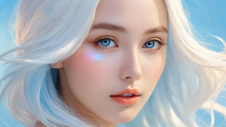 Breathtaking desktop wallpaper of a beautiful face set against a vast, pure void with extreme depth of field and radiant lighting for use on desktop/PC.