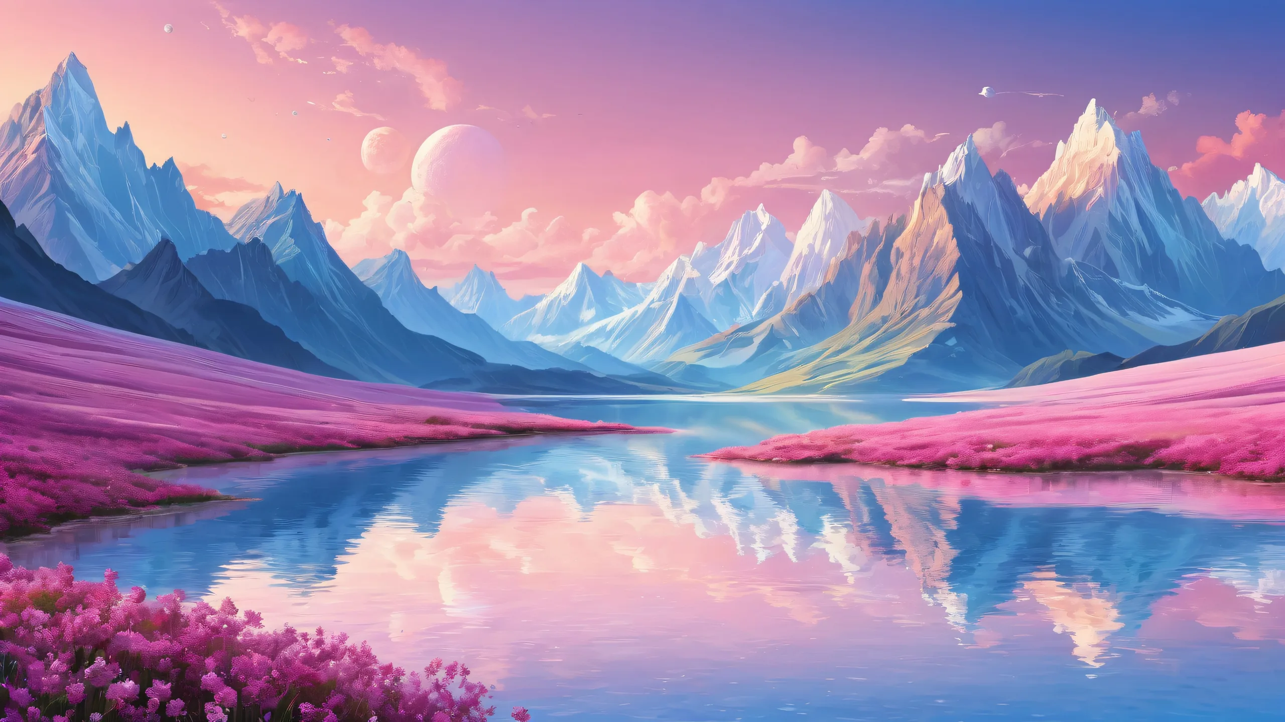 Magical landscape desktop wallpaper with radiant colors and contemplative views for Desktop/PC