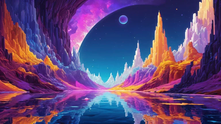 Breathtaking desktop wallpaper of a centered composition featuring radiant ethereal lighting and dramatic depth, adapté à une utilisation sur PC ou ordinateur de bureau.