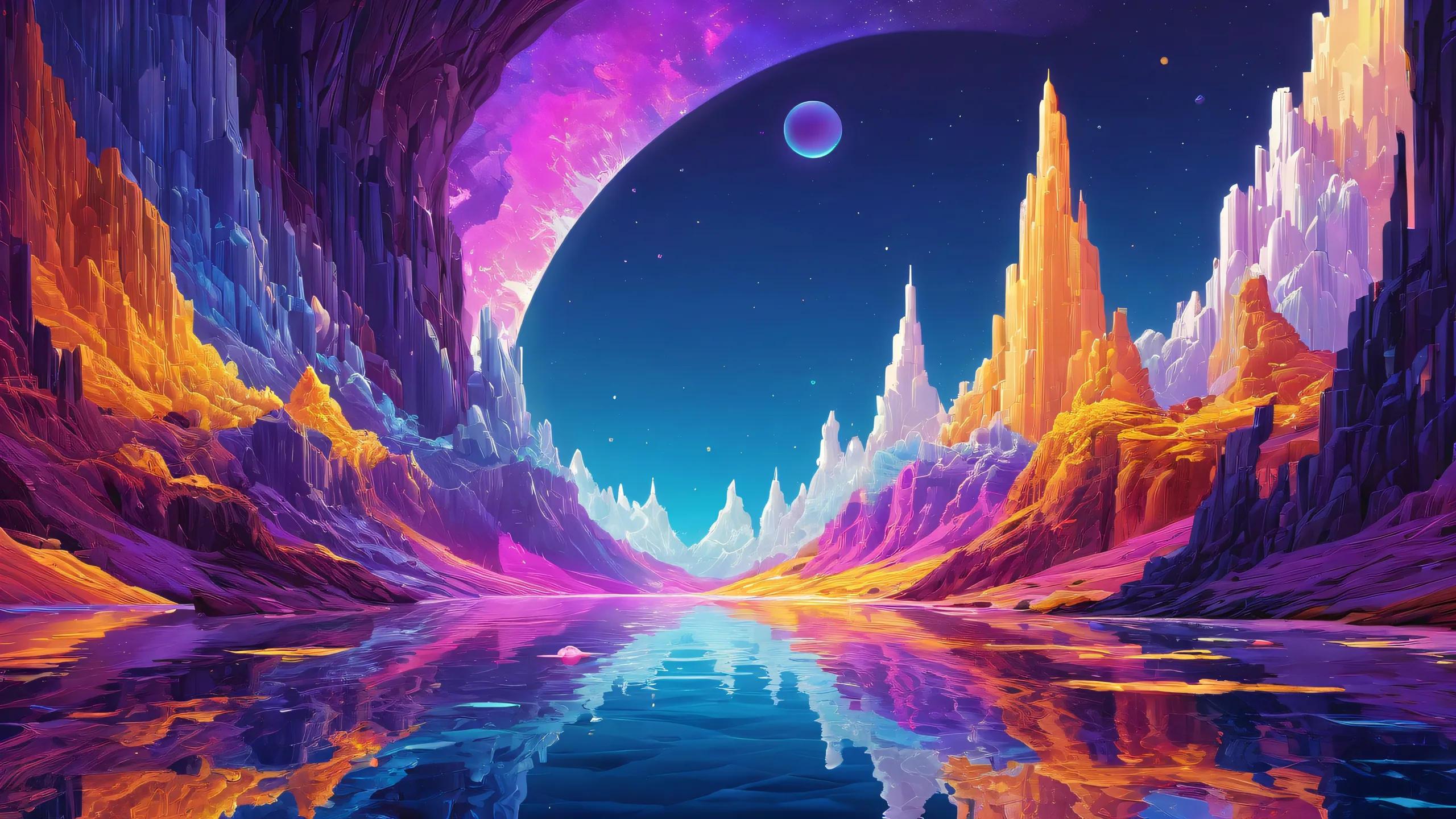 Breathtaking desktop wallpaper of a centered composition featuring radiant ethereal lighting and dramatic depth, suitable for PC or Desktop use.