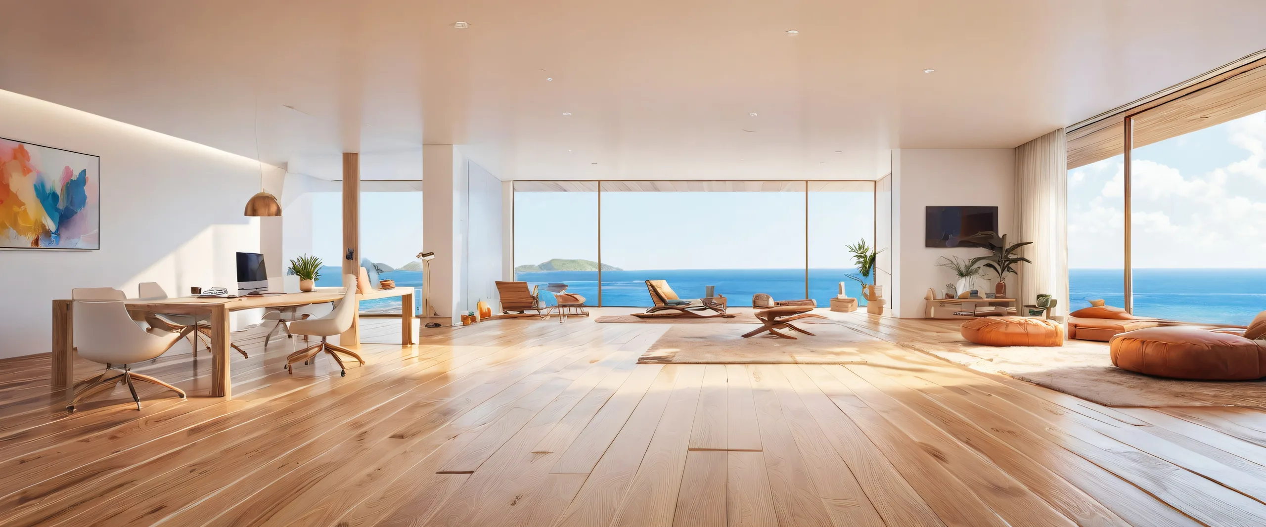 Award-winning digital art of cartoon anthro on a wooden floor with spotlights, perfect for desktop/pc