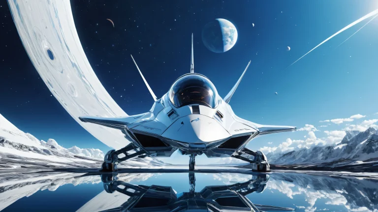 A stunning desktop wallpaper of a spaceship in a pure void, perfect for your PC or Desktop.