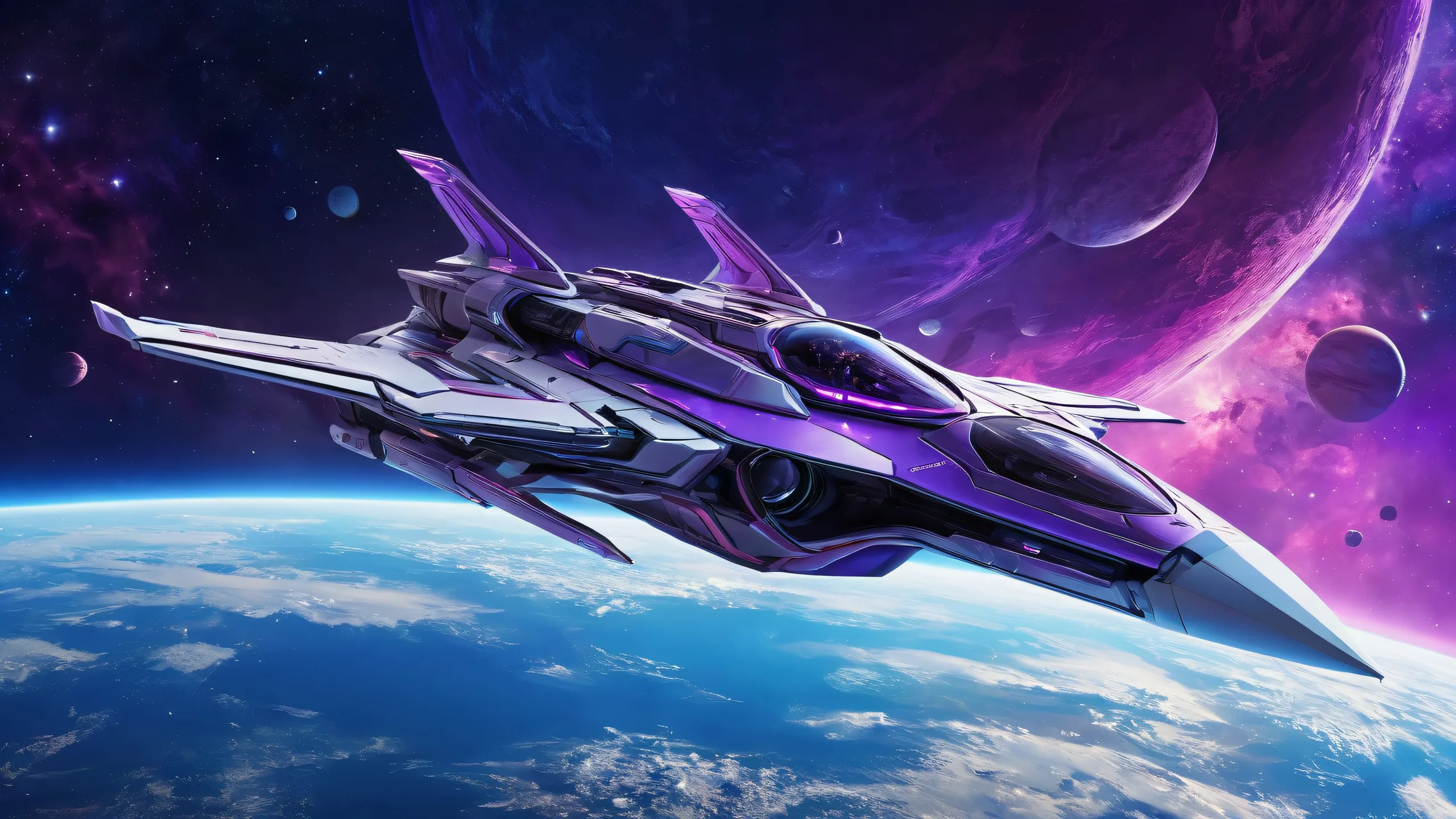A stunning desktop wallpaper of a spaceship floating in a vast, pure void, perfect for PC and Desktop use.