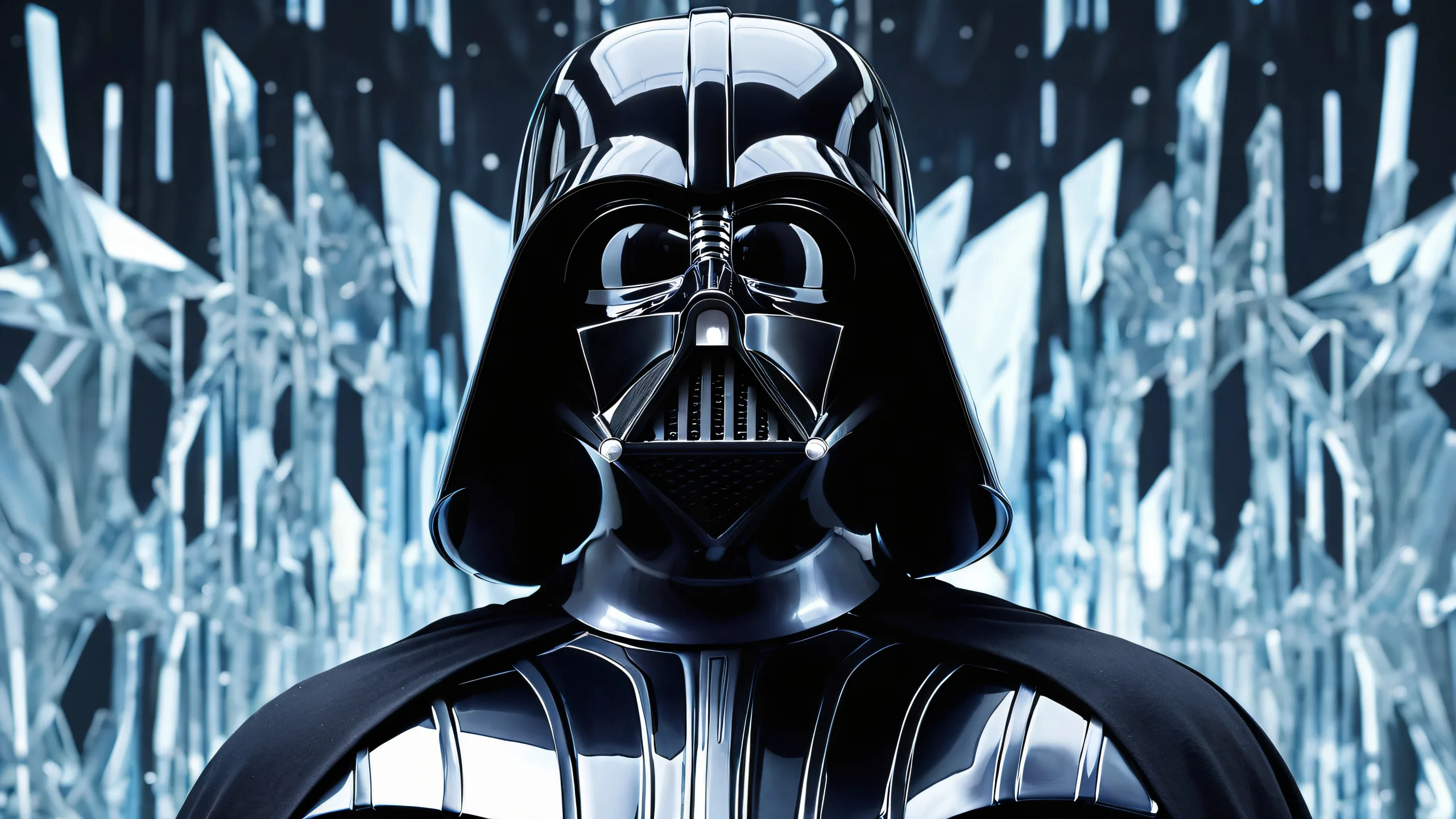 A stunning desktop wallpaper featuring Darth Vader in a vast, pure void with deep depth of field and radiant colors for your PC or Desktop.