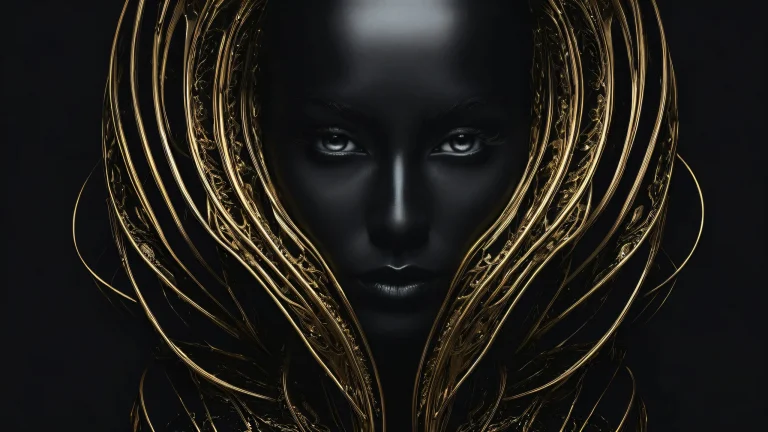 A serene desktop image of a void with deep shadows and luminescent accents, PCまたはデスクトップに最適