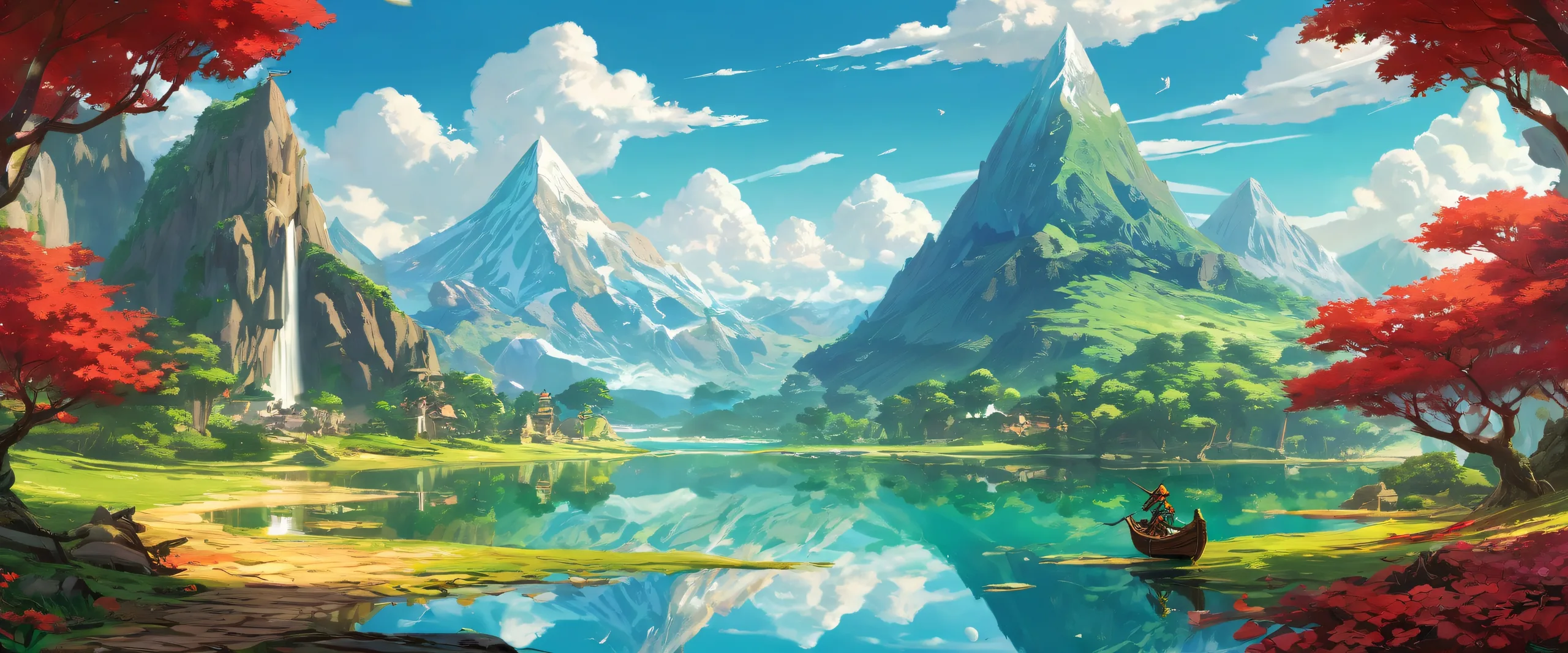 A breathtaking fantasy desktop featuring Link's Quest set against a vast pure void with radiant lighting and brilliant colors, perfect for your Desktop/PC.