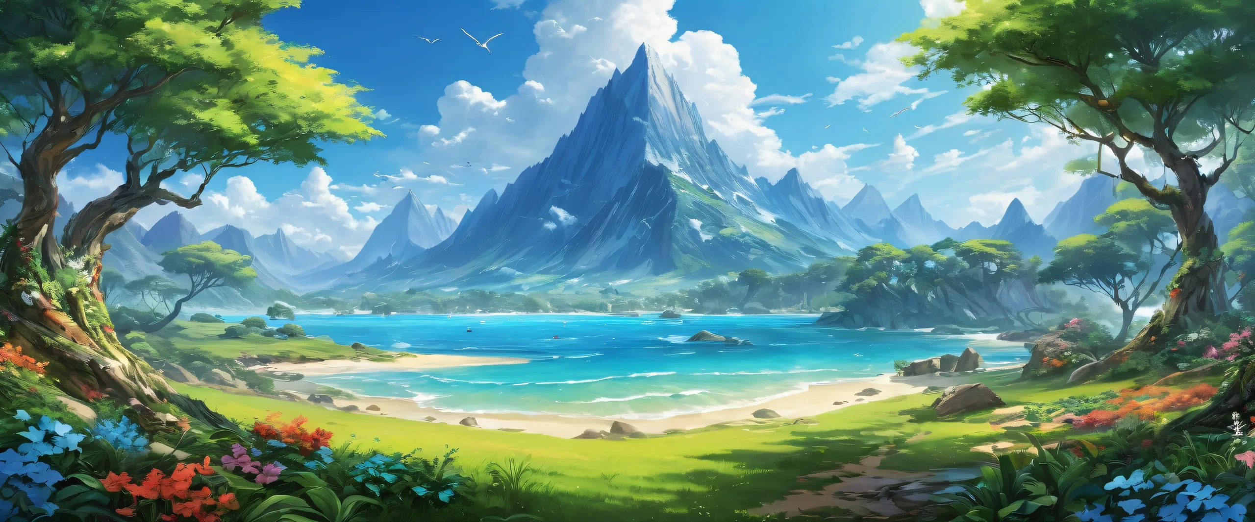 Breathtaking desktop wallpaper of video game characters on a pristine pure void with extreme depth of field, suitable for desktop/pc use.