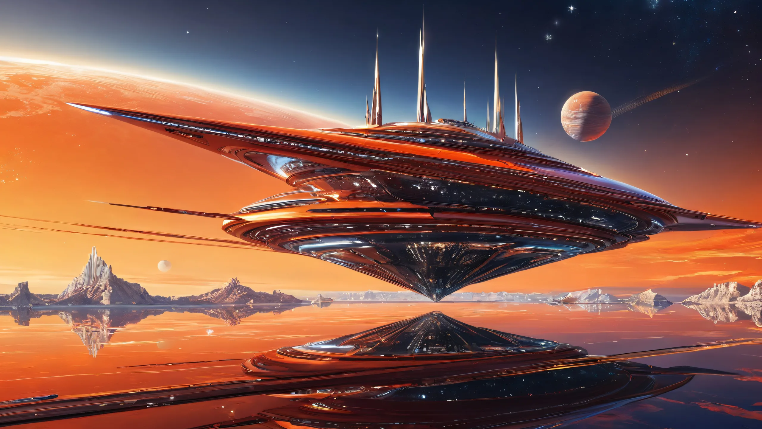 A breathtaking desktop wallpaper of Starship against a pure void, perfect for PCs and Desktops.