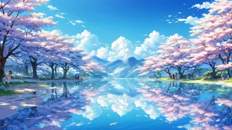 Centered anime characters against a vast, puro vazio em um fundo de desktop/PC, featuring ethereal lighting and radiant colors.