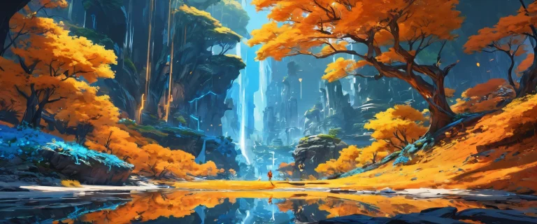 Desktop/PC wallpaper featuring video game characters amidst an ethereal void with radiant lighting, brilliant colors, and pristine clarity.