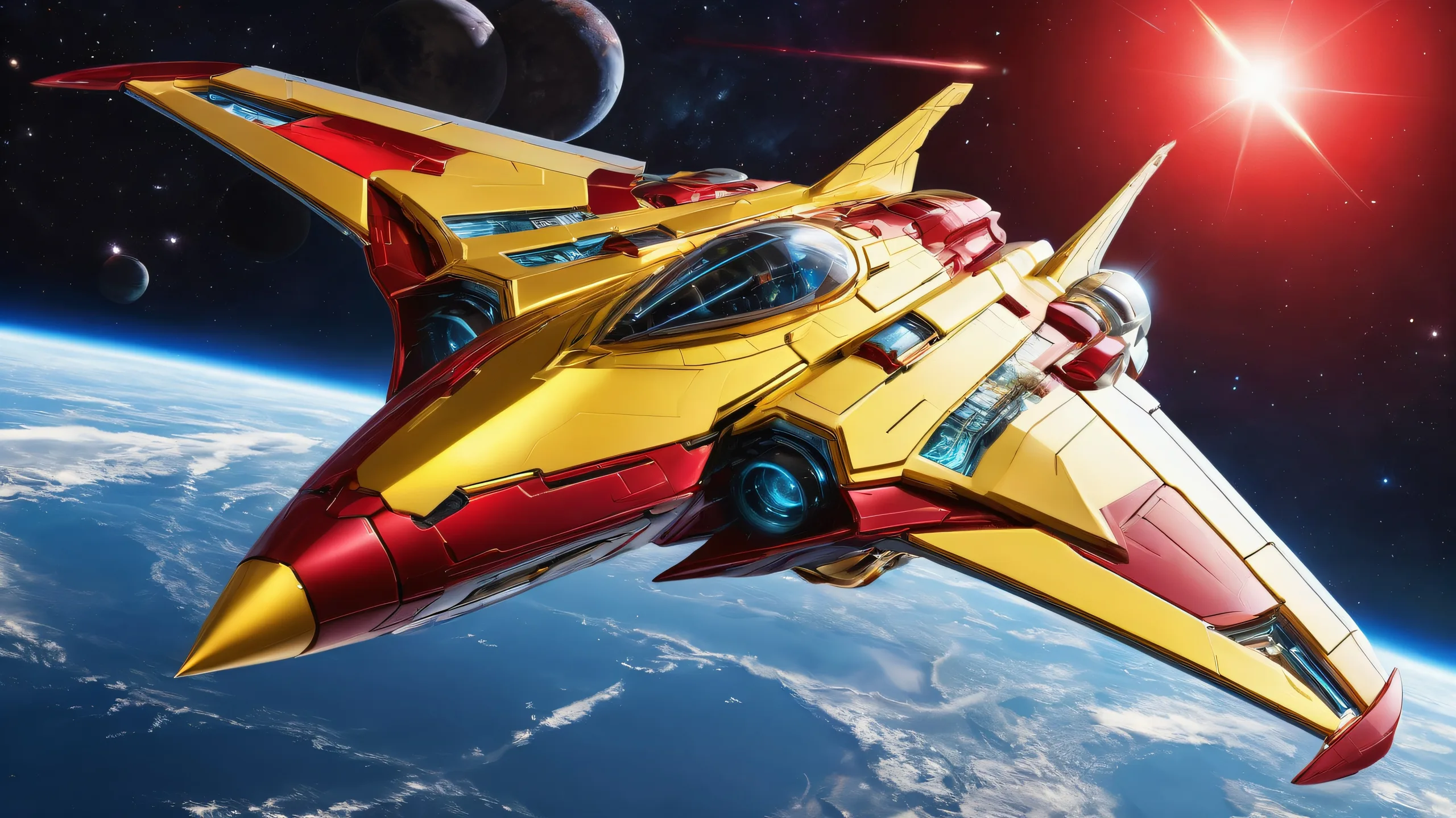Ethereal Odyssey in Red Aesthetic PC Wallpaper Breathtaking sci-fi desktop wallpaper of starship captain in a pure void with ethereal lighting and ray traced reflections on a Desktop/PC.