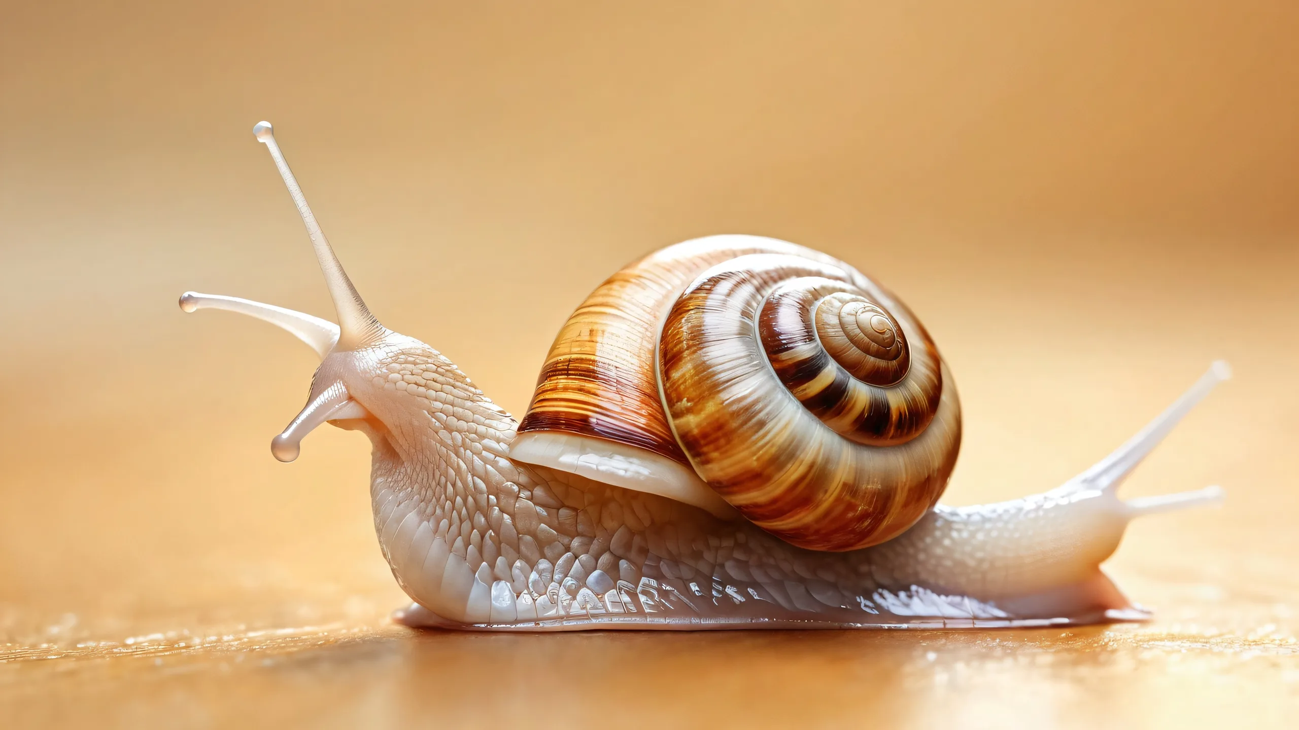 A majestic snail adorns a vast, pure void on this breathtaking desktop background for PC/ Desktop use.