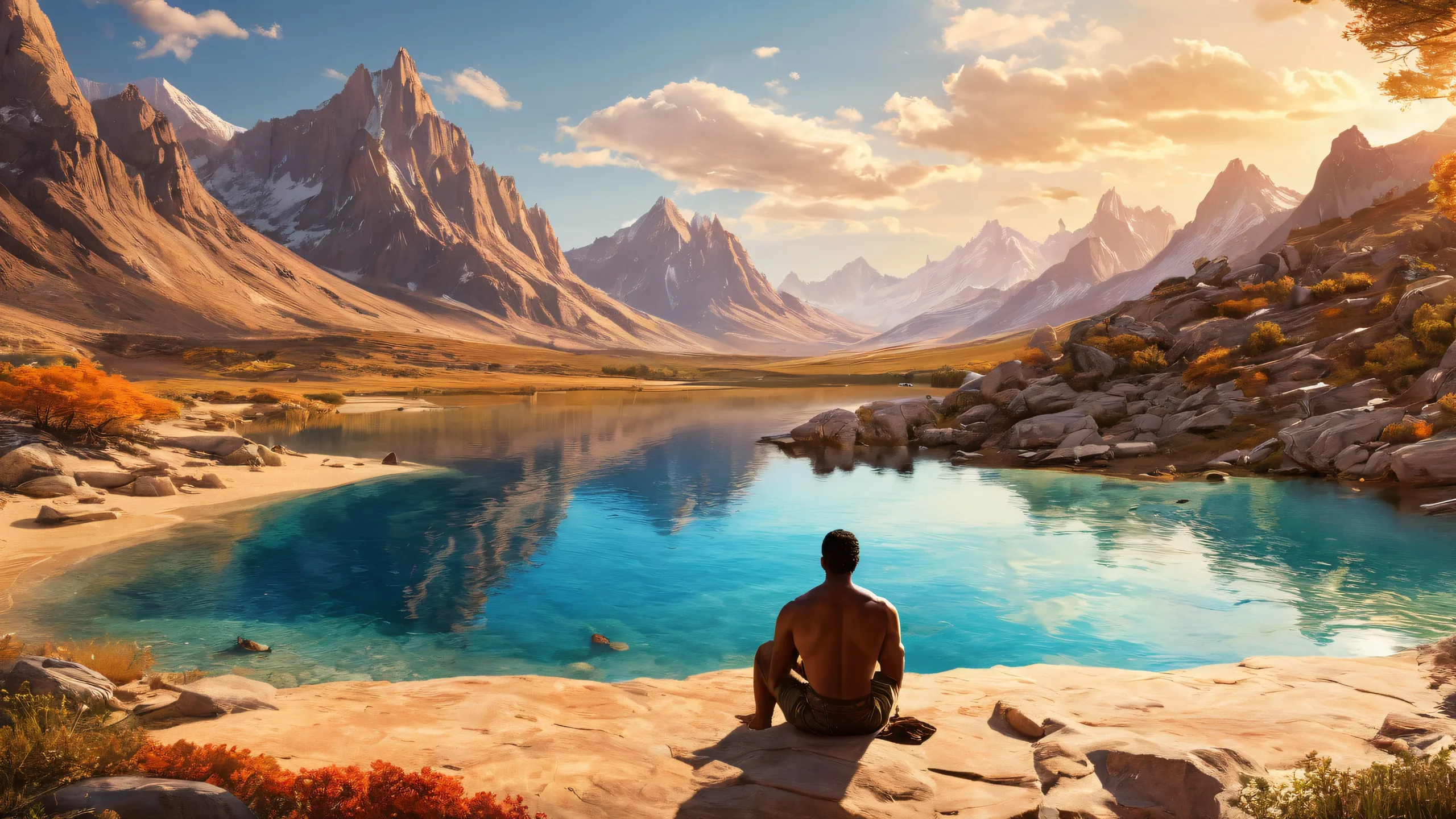 A breathtaking desktop wallpaper featuring CGI characters against a pure void with deep depth of field and vibrant colors for Desktop/PC users.