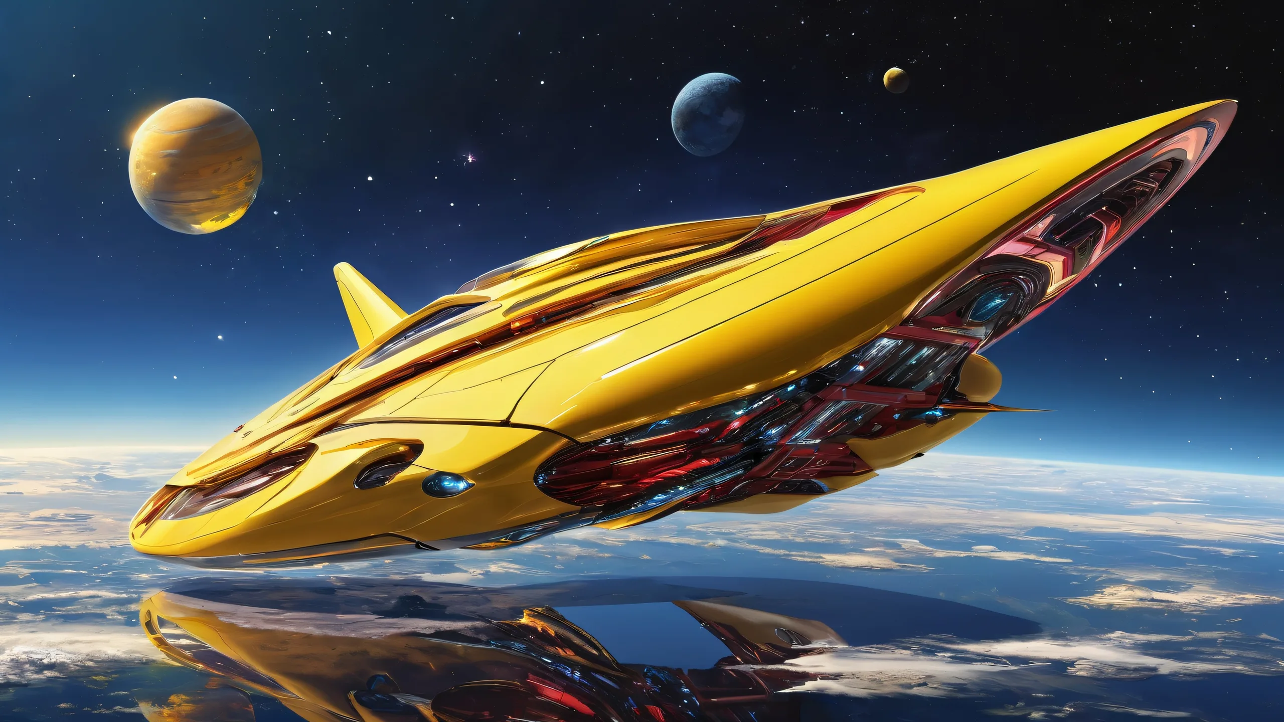 A breathtaking Starship desktop wallpaper with radiant colors and ethereal lighting for Desktop/PC users.