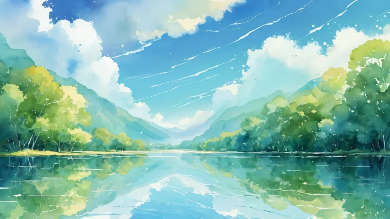 Ditto in a vast pure void with rainy atmosphere and radiant colors on Desktop/PC