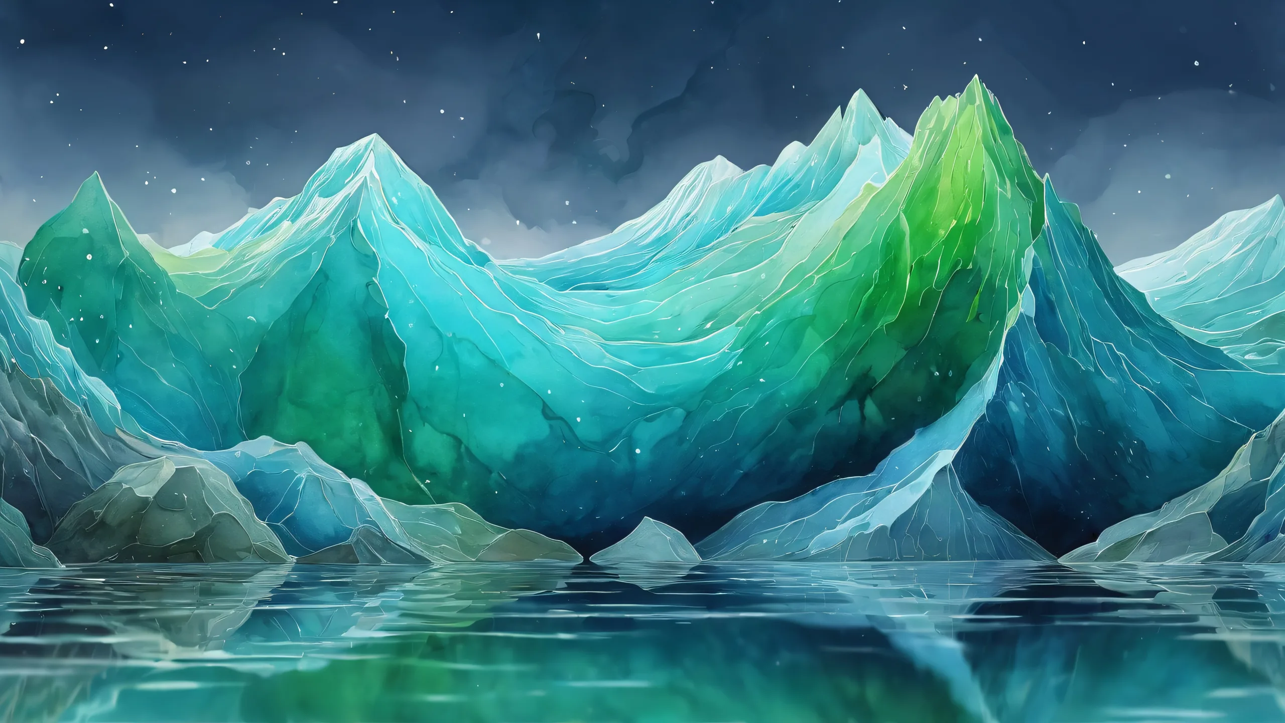 A serene and melancholic desktop wallpaper of Ditto, featuring a vast pure void on a rainy day. Suitable for PC or Desktop.