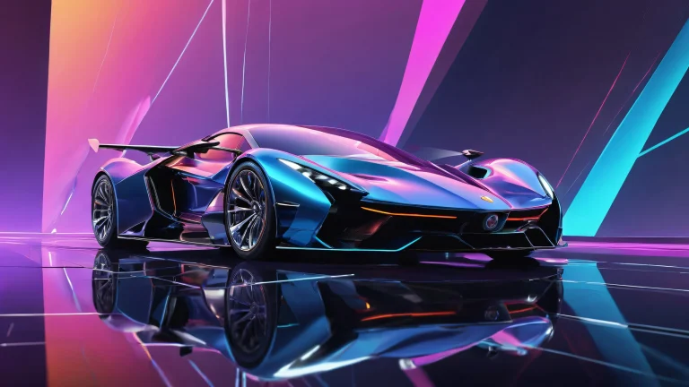 A breathtaking desktop wallpaper featuring a vehicle in a vast, vide pur avec une profondeur de champ extrême, suitable for PC or Mac desktops.