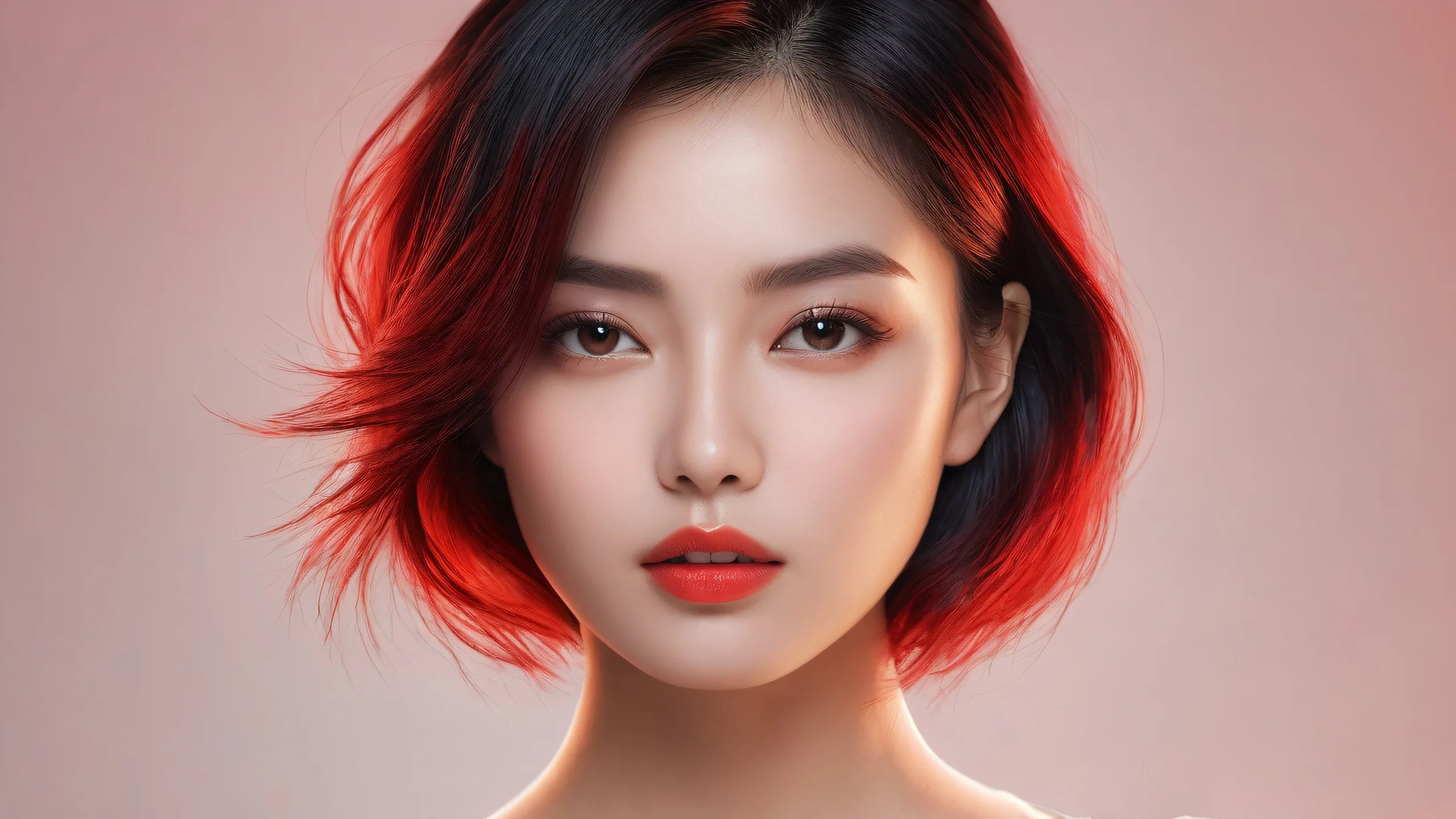 Portrait of a woman on a pristine void background for desktop/pc use.