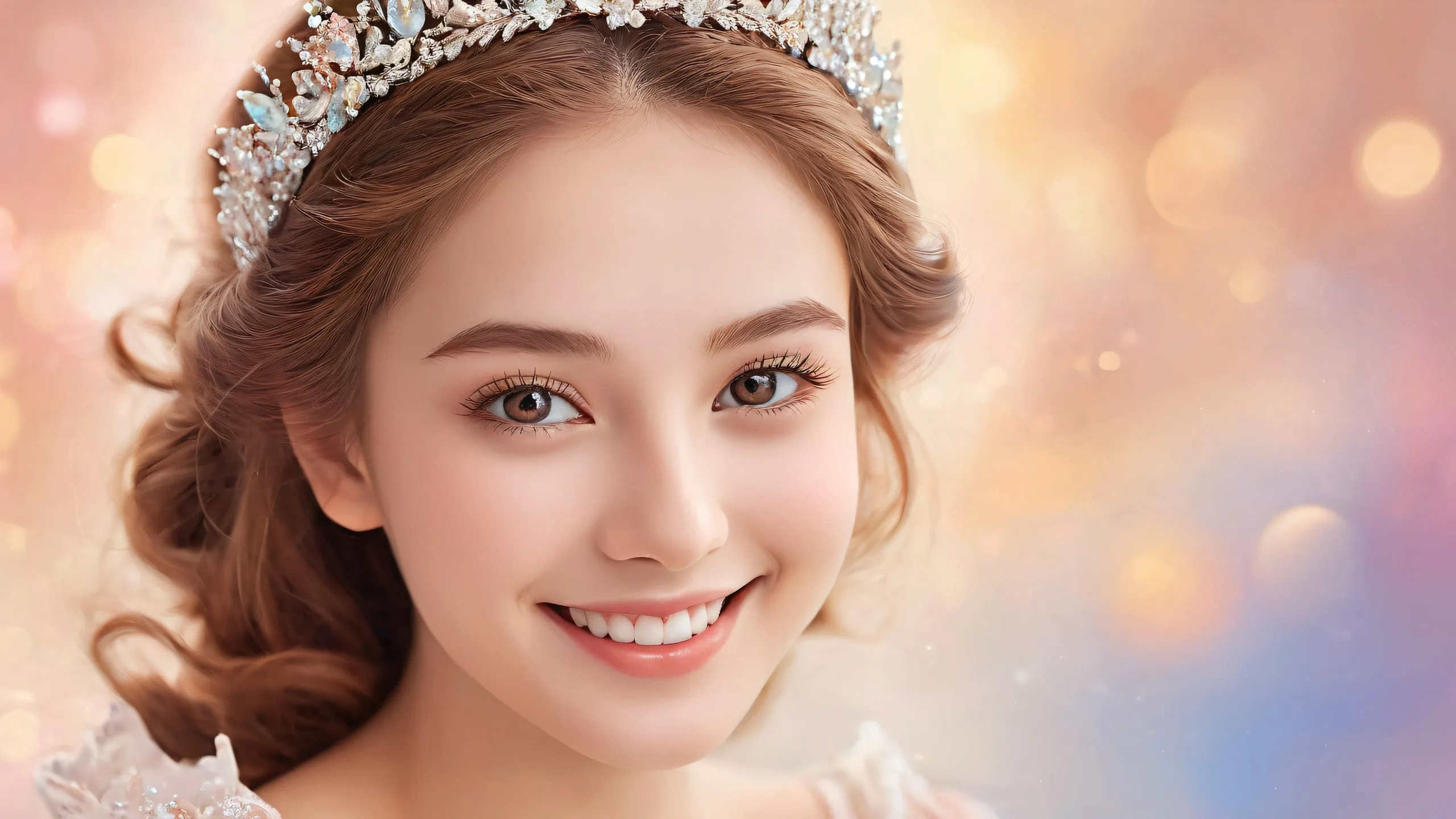 A beautiful portrait of a girl in a vast pure void, perfect for desktop/pc backgrounds.