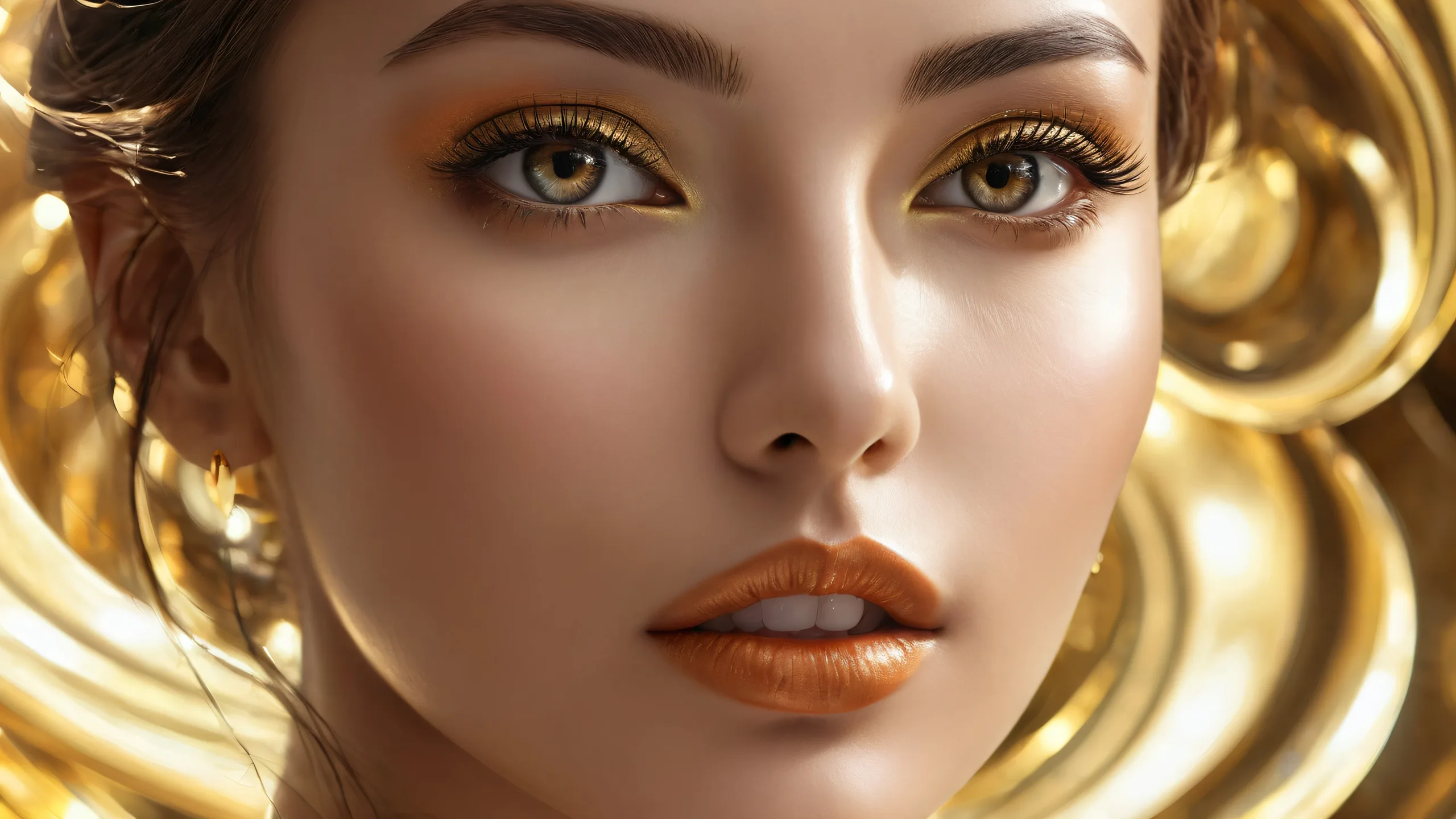 Portrait of a woman set against a vast pure void with ethereal lighting and radiant colors, suitable for desktop/pc use.