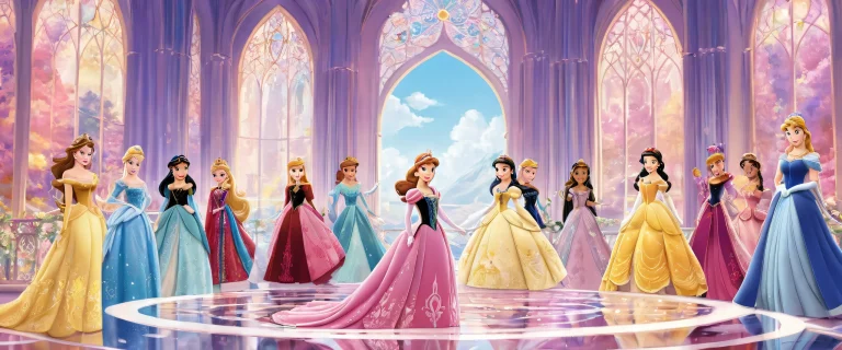 A beautiful fantasy desktop wallpaper featuring majestic princesses against a vast pure void, ideal for showcasing on Desktop/PC.