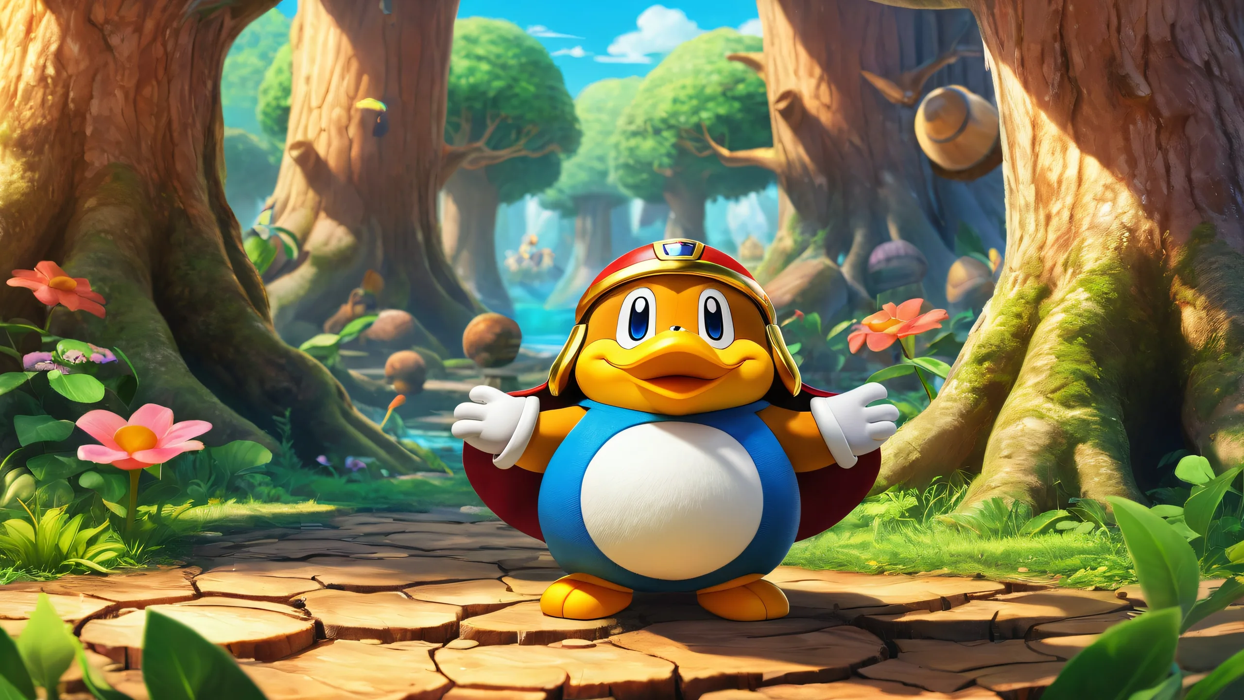 King Dedede and Waddle Dee on a pristine pure void desktop for PC