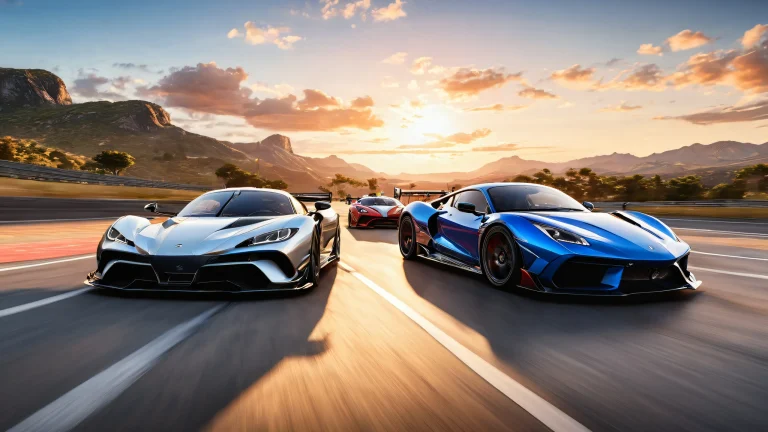 A stunning desktop wallpaper of Forza Horizon 5 vehicles against a pure void, ideal for Desktop/PC screens.