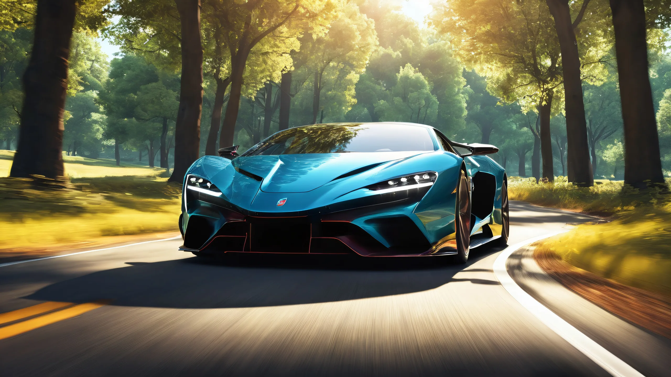 Ultra HD Ethereal Radiance at Sunset WallpaperConvient pour ordinateur de bureau/PC A stunning desktop background featuring a vehicle in a vast, pure void with radiant sunlight and distant trees. Suitable for Desktop/PC.