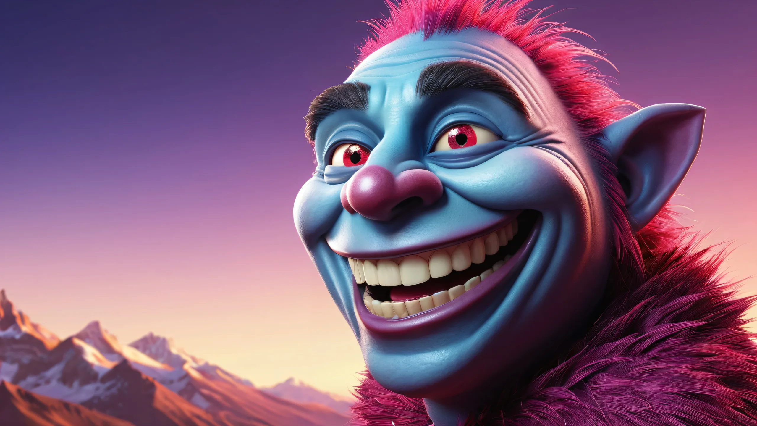 A stunning desktop wallpaper of Trollface set against a pure void, perfect for PC or Desktop users seeking an immersive experience.