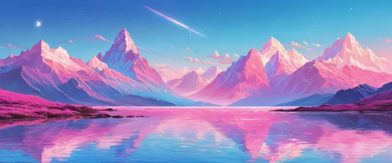 A stunning desktop wallpaper featuring a vast pure void with radiant, brilliant colors and ray-traced reflections for your Desktop/PC.