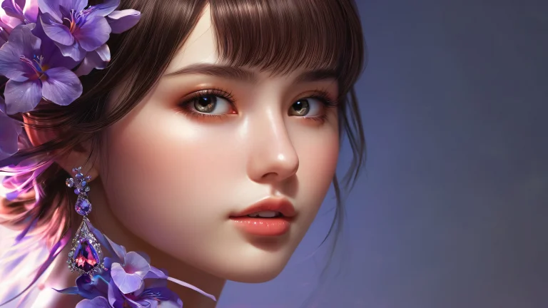 A stunning digital artwork of a girl in a pure void, perfect for desktop and PC screens.