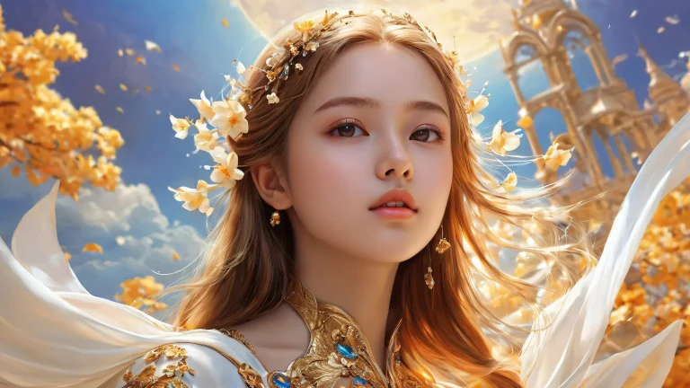 Girl in a vast void with ethereal lighting, perfect for desktop or PC