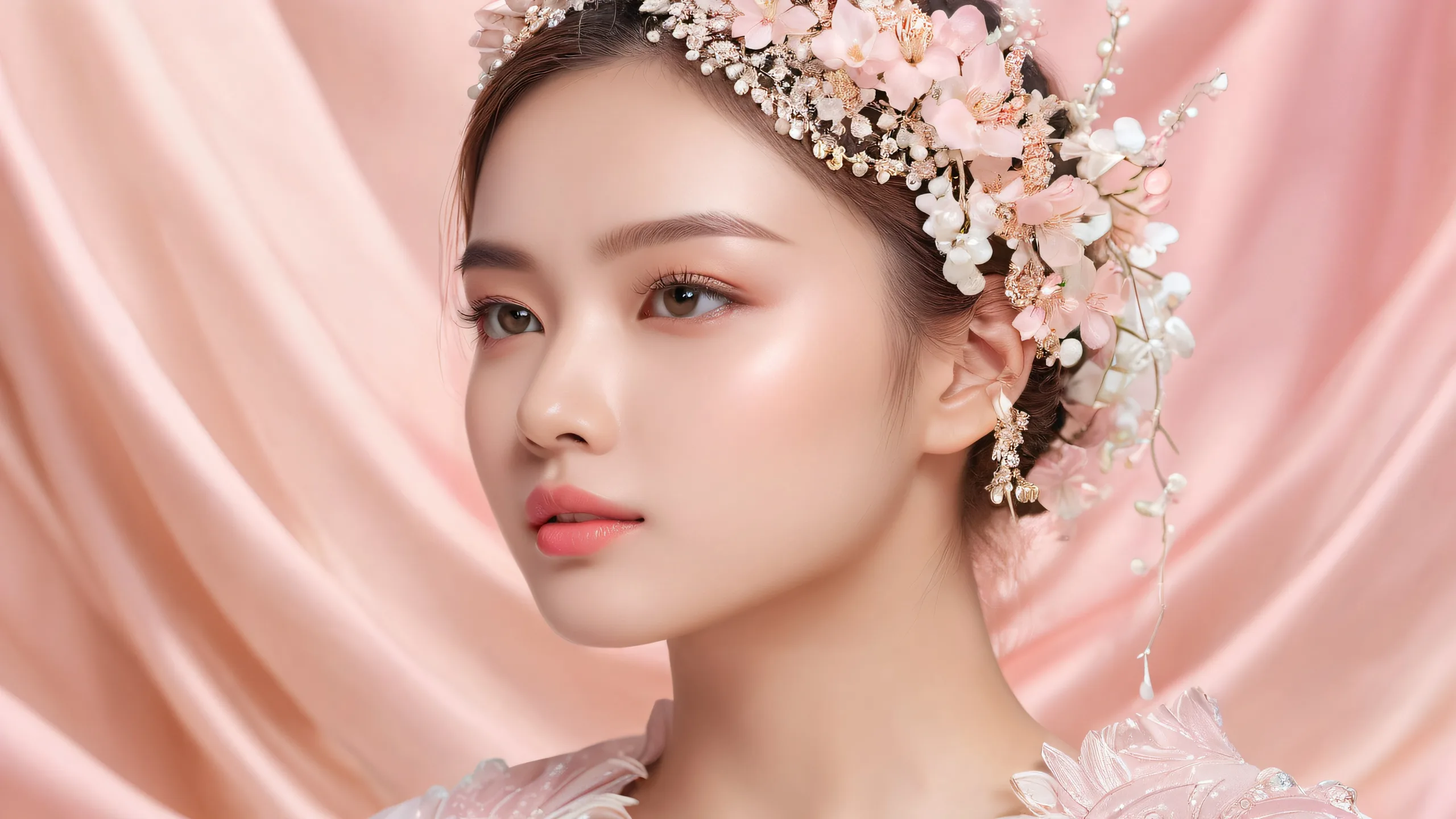 A beautiful woman surrounded by a vast, pure void, perfect for your desktop or PC.