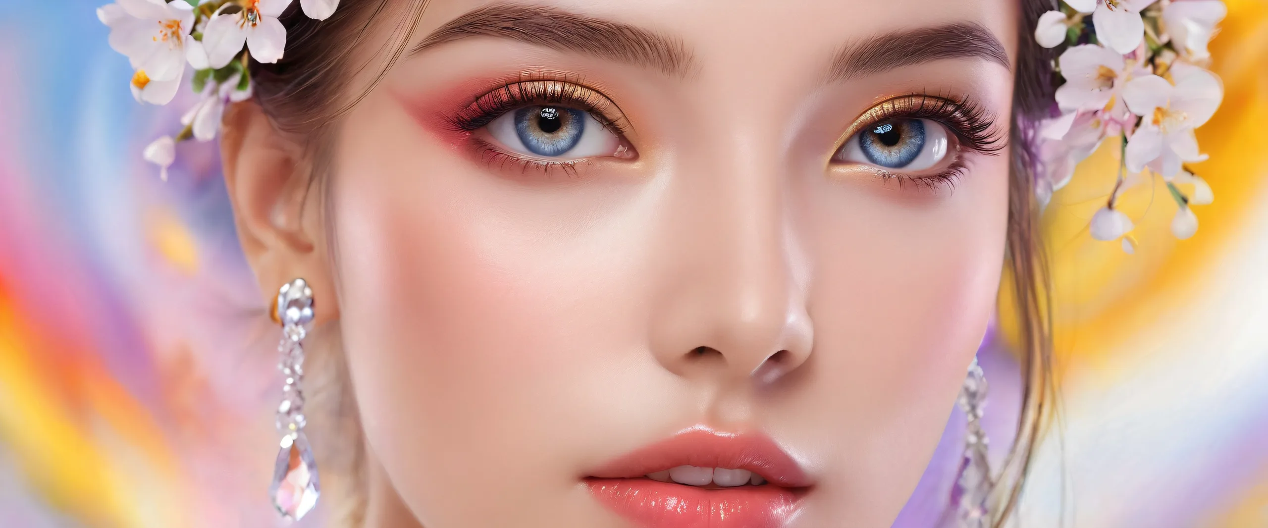 A breathtaking desktop wallpaper featuring a beautiful face amidst an extreme depth of field, perfect for use on Desktop/PC.