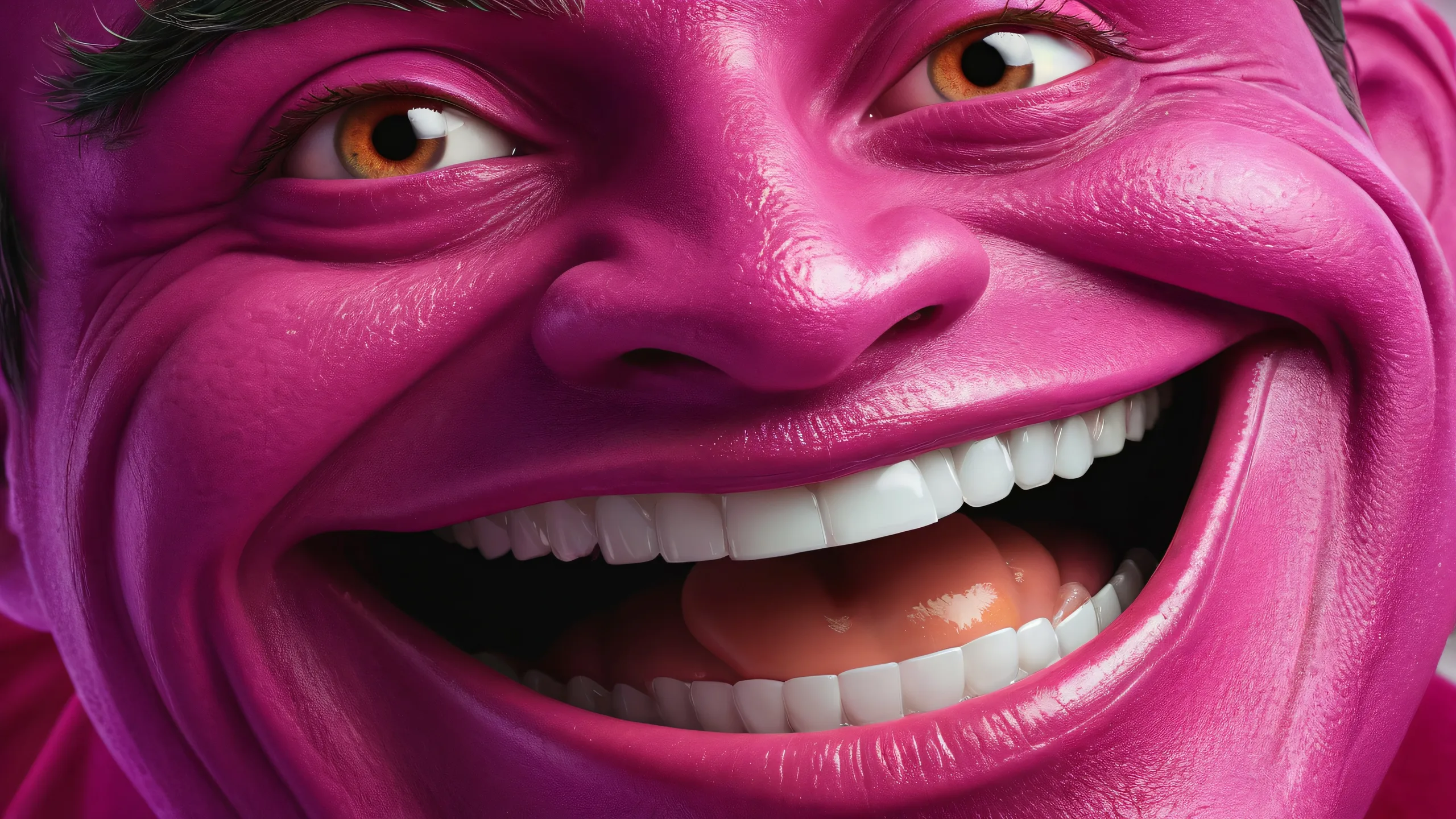 A stunning desktop image of Trollface against a vast, pure void with ethereal lighting and brilliant colors, perfect for PC or Desktop use.