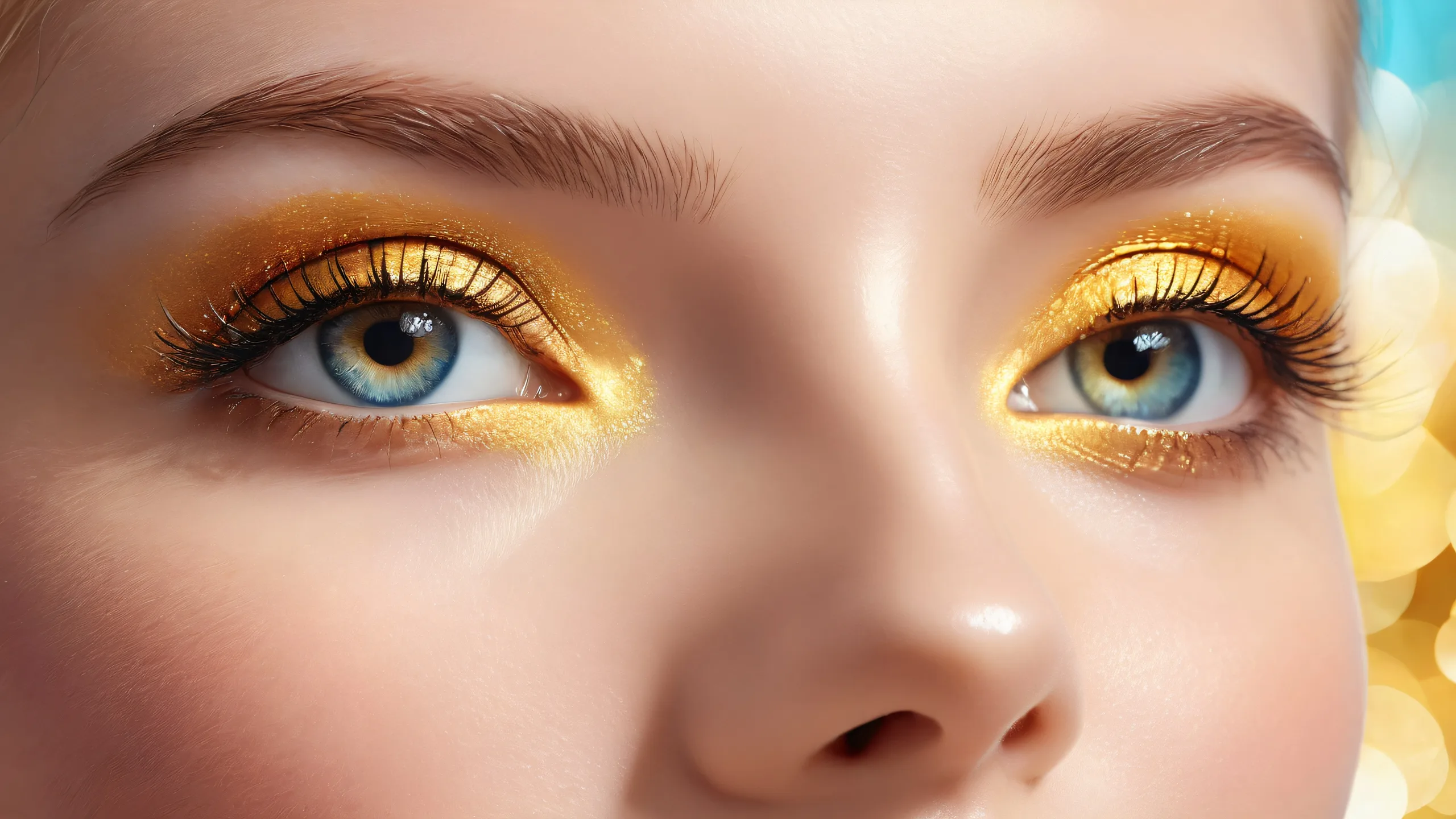 Beautiful face against a pristine, vast, and pure void on a desktop or PC.